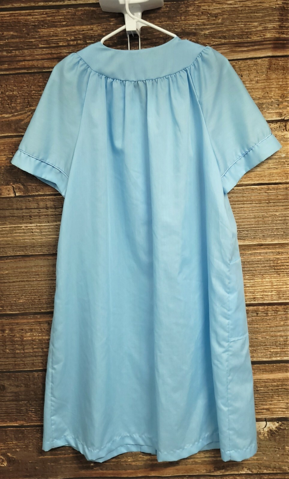 Vintage Dan-Ellen Women’s Size 38 Blue House Dress Snap Front Fits Extra Large
