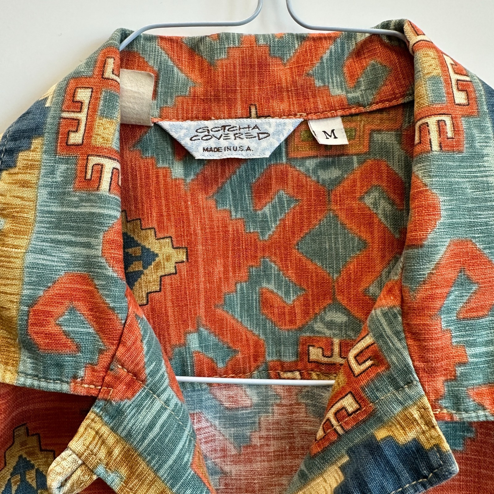 Gotcha Covered Shirt Women’s M VTG 80s Southwest Aztec Tribal Print Made in US