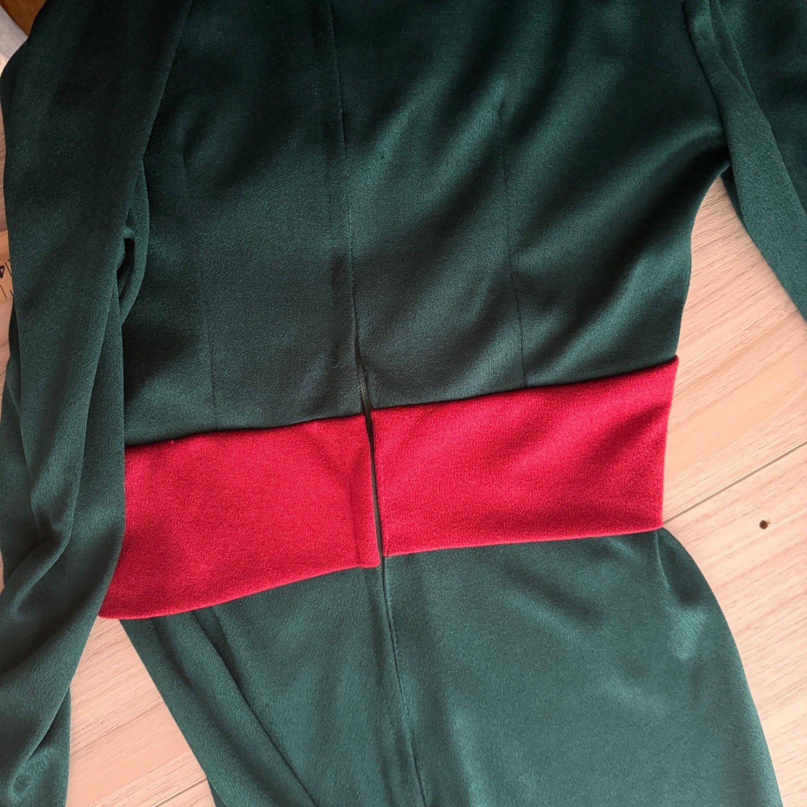Malibu Media Vintage Long Sleeve Midi Dress Green Red Small Good