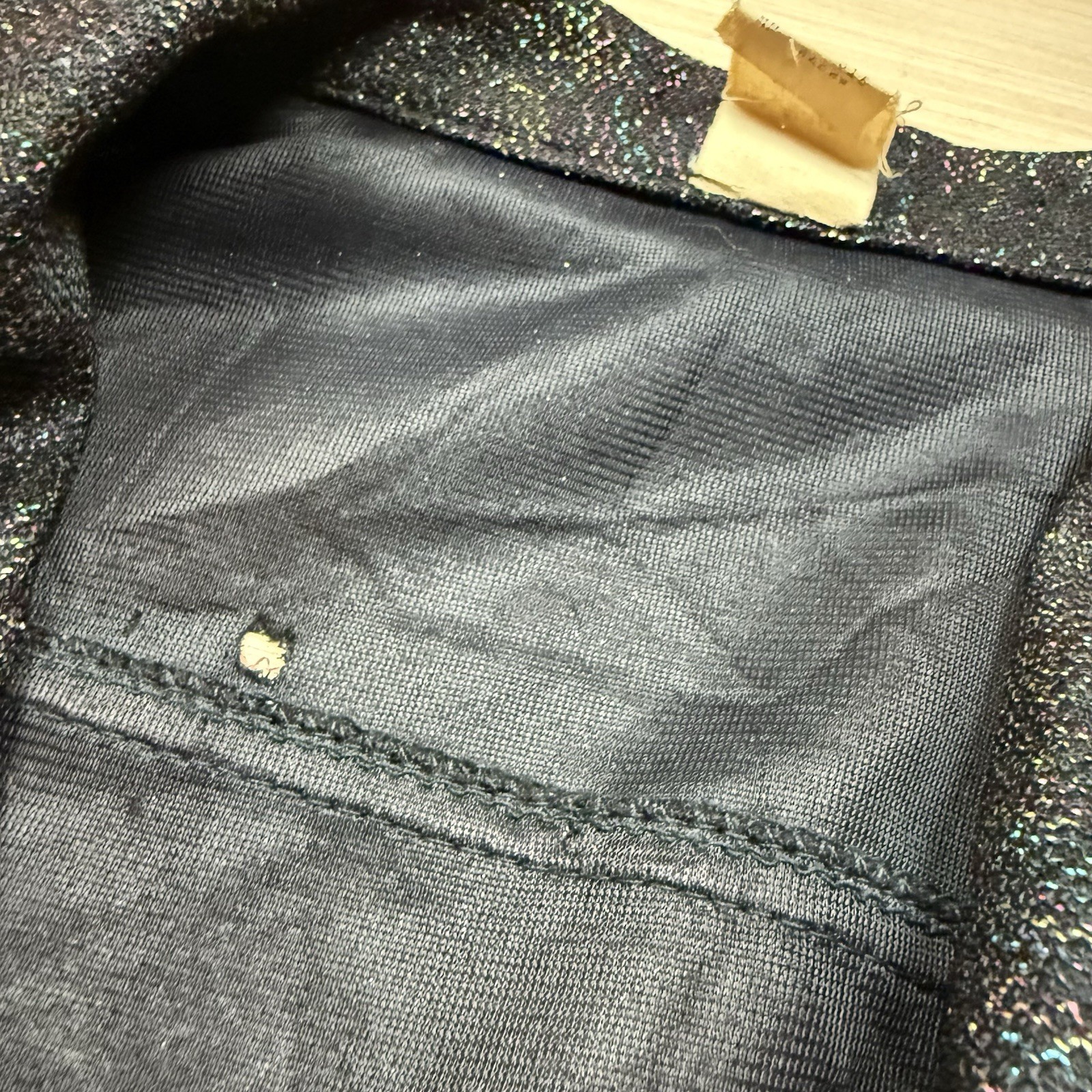 Vintage 70s Button Down Shirt Top Blouse Sparkle Metallic Tie Disco Glitter