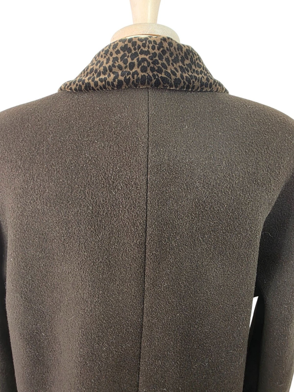 Donnybrook 80s Wool Coat Sz 10 Brown Animal Print Collar AS IS Costume Piece VTG