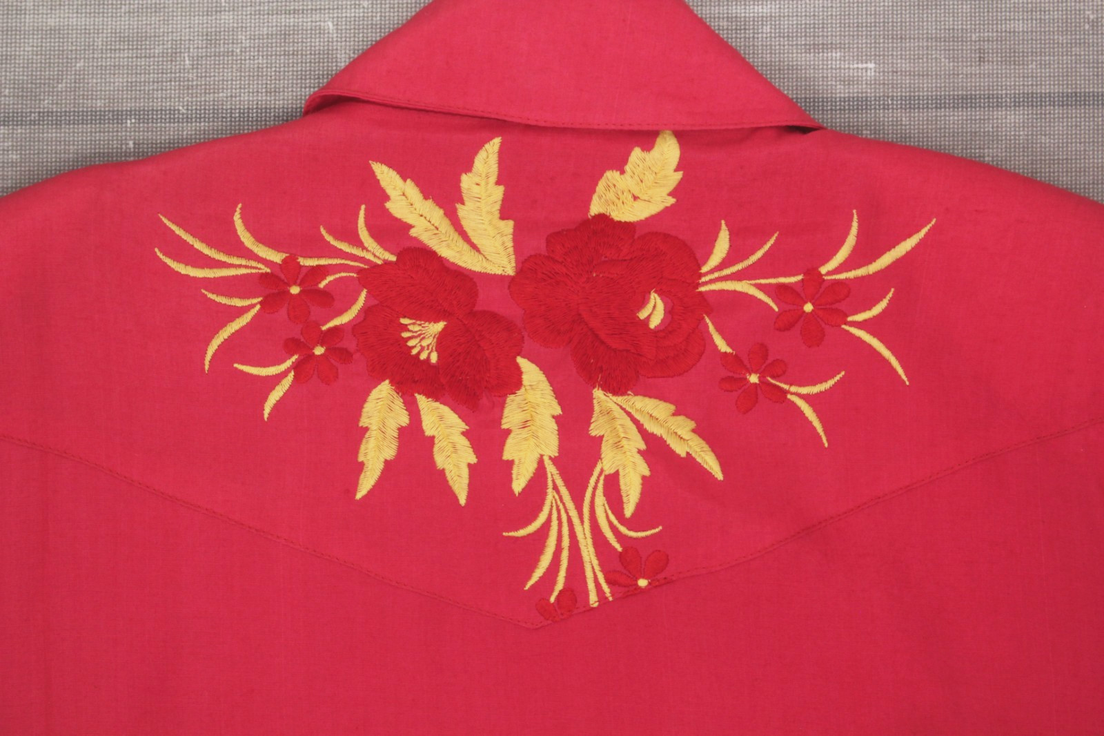 VTG Womens 90s 2 Pc Coral Red Embroidered Rayon Top & Skirt Dress Set XS/S 1990s