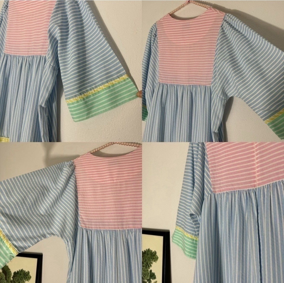 Vintage pastel striped seersucker dress