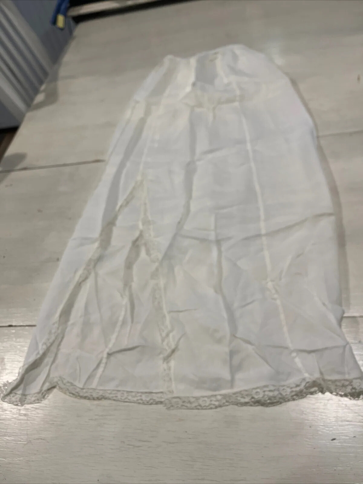 vintage Hoops & Crinoline Merry Modes Long Crisp White XS-Please see measurement