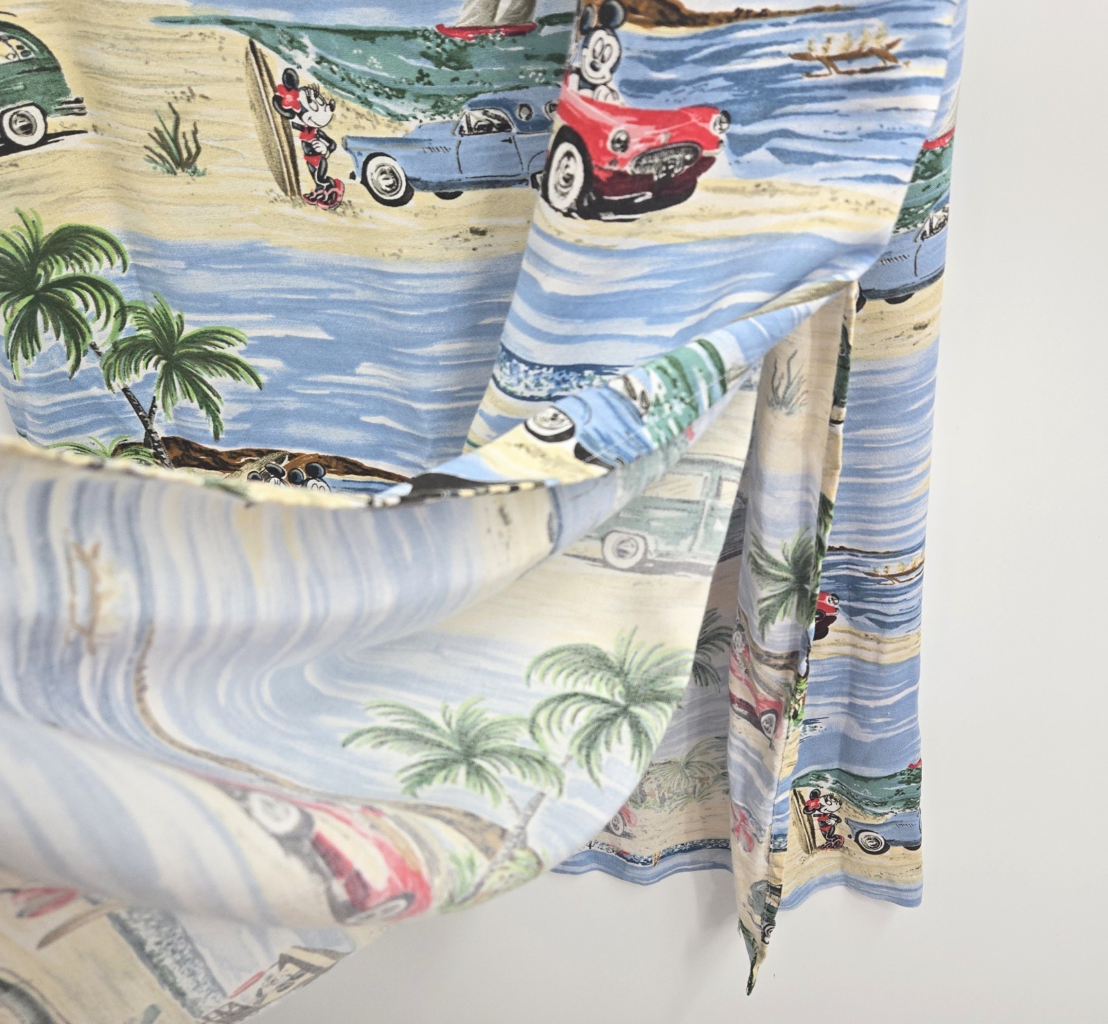 Disney Catalog Dress Size Large Maxi Classic Car Hawaiian Beach Mickey Minnie