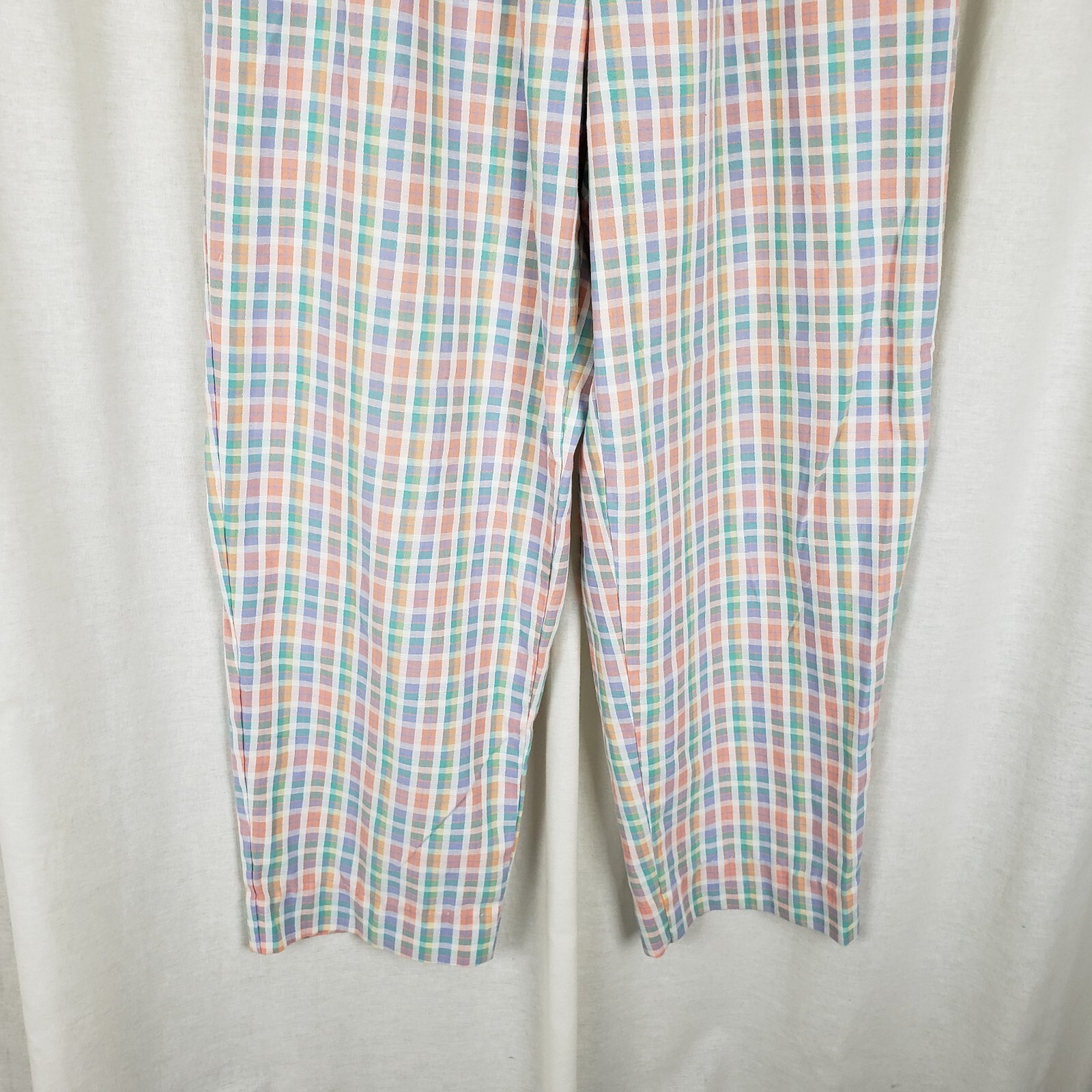 Vintage Cape Cod Sportswear Plaid Pull On Capri Slacks Pants Womens 14 60s 70s