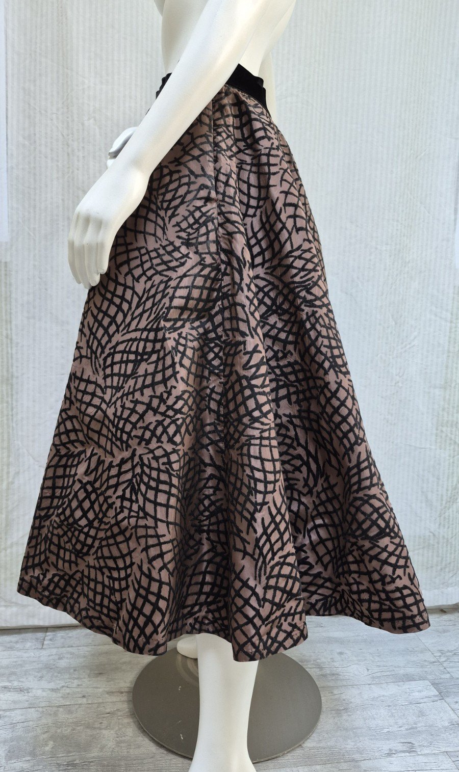 Vintage 50s Atomic Joe Davidson Originals Flocked Circle Skirt MidCentury – M/L