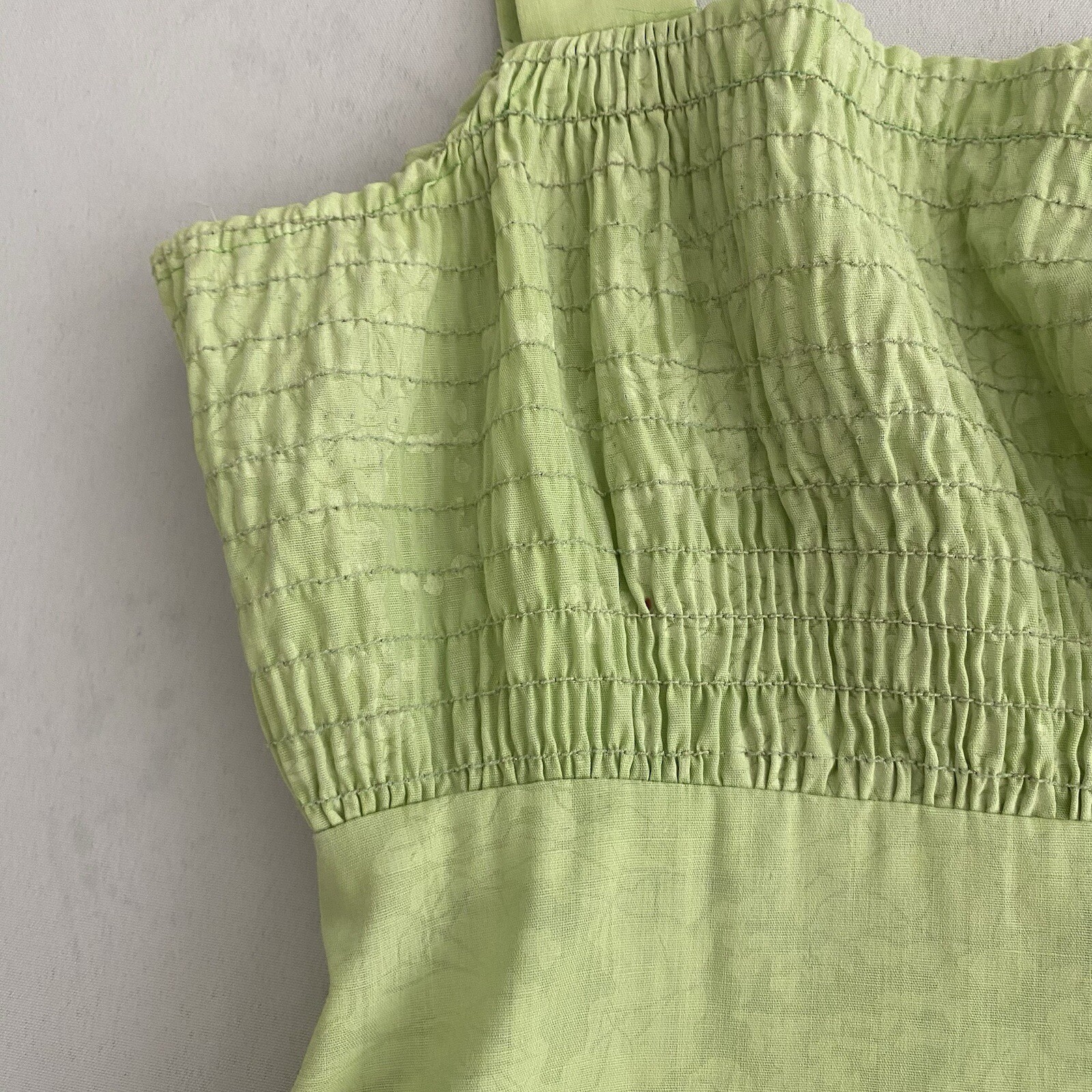 Vintage Penneys Hawaii Women’s Dress Medium Hawaiian Sundress Maxi Smocked Lime