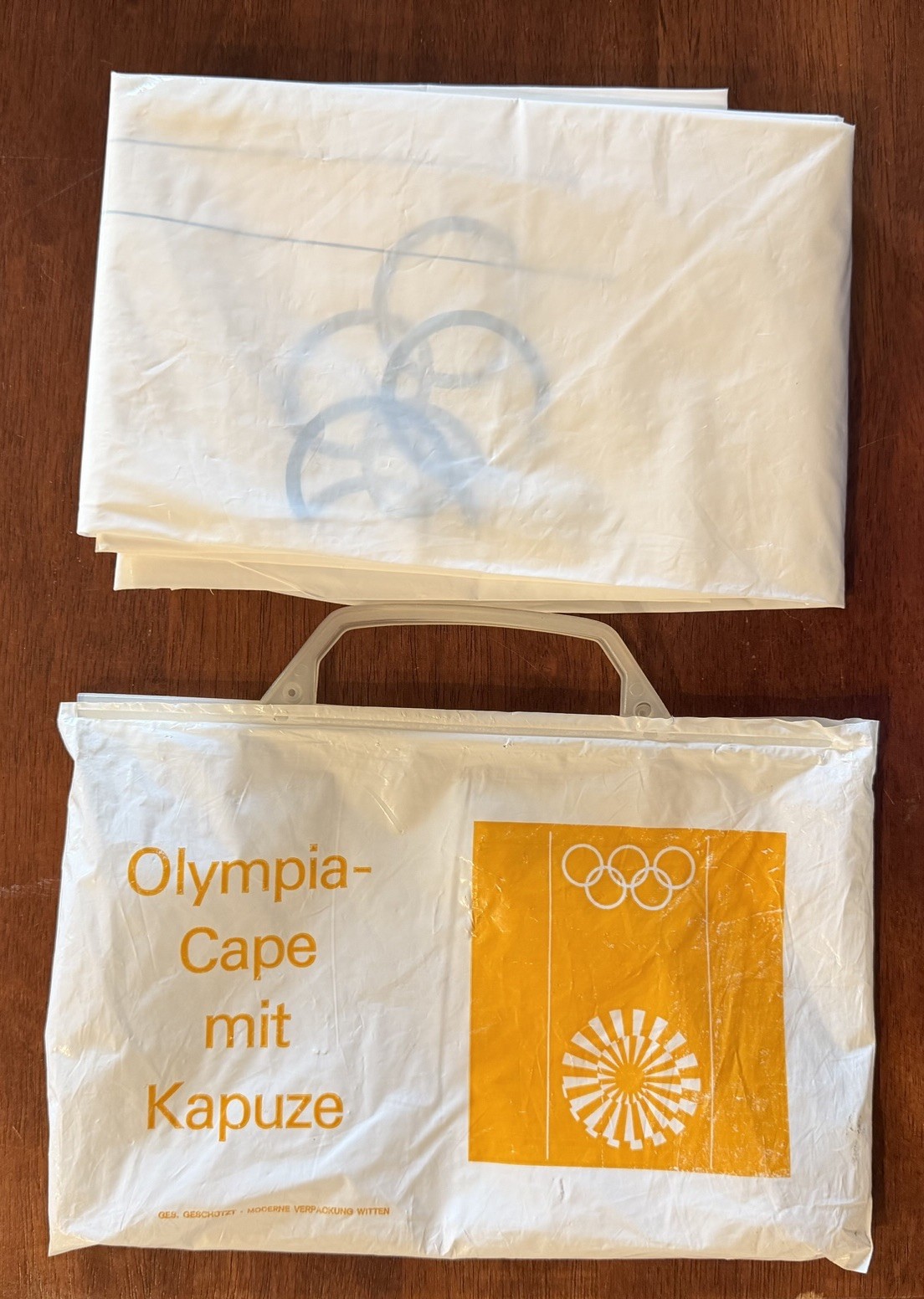 Authentic Vtg 1972 Munich Olympics Rain Cape Poncho Uniform West Germany NEW