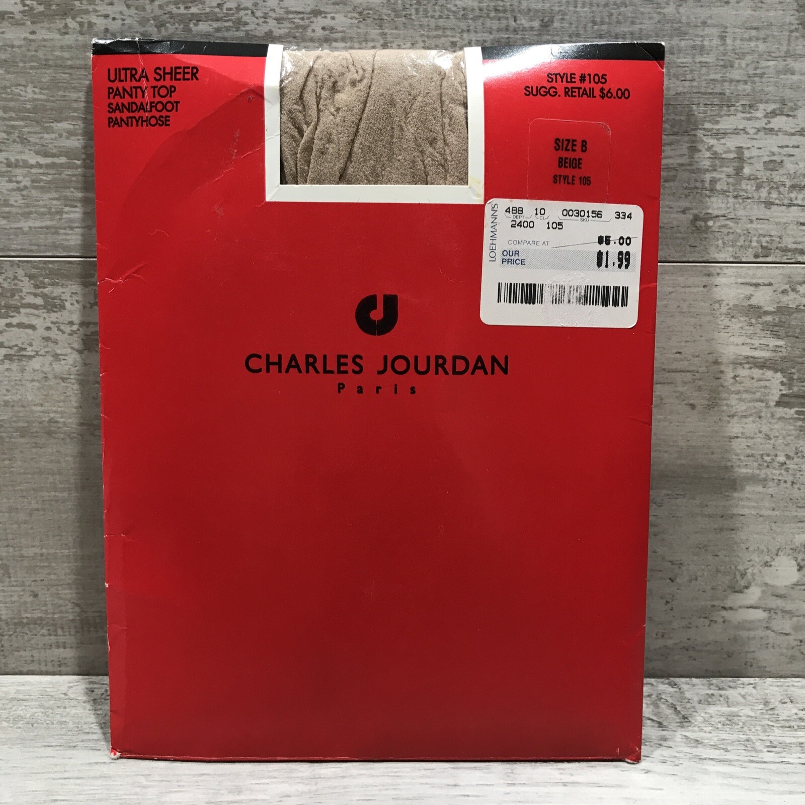 Charles Jourdan Ultra Sheer Pantyhose Size B Beige Style #105 Loehmanns Tag