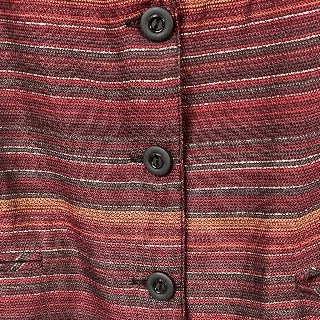 VTG Kensington Square Blazer Burgundy Multicolor Striped Single Breasted Retro S