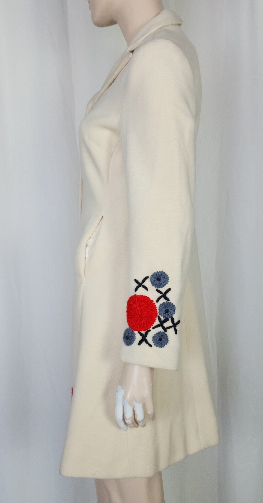 Vtg 90s y2k Chloé embroidered soft coat cream XS/S