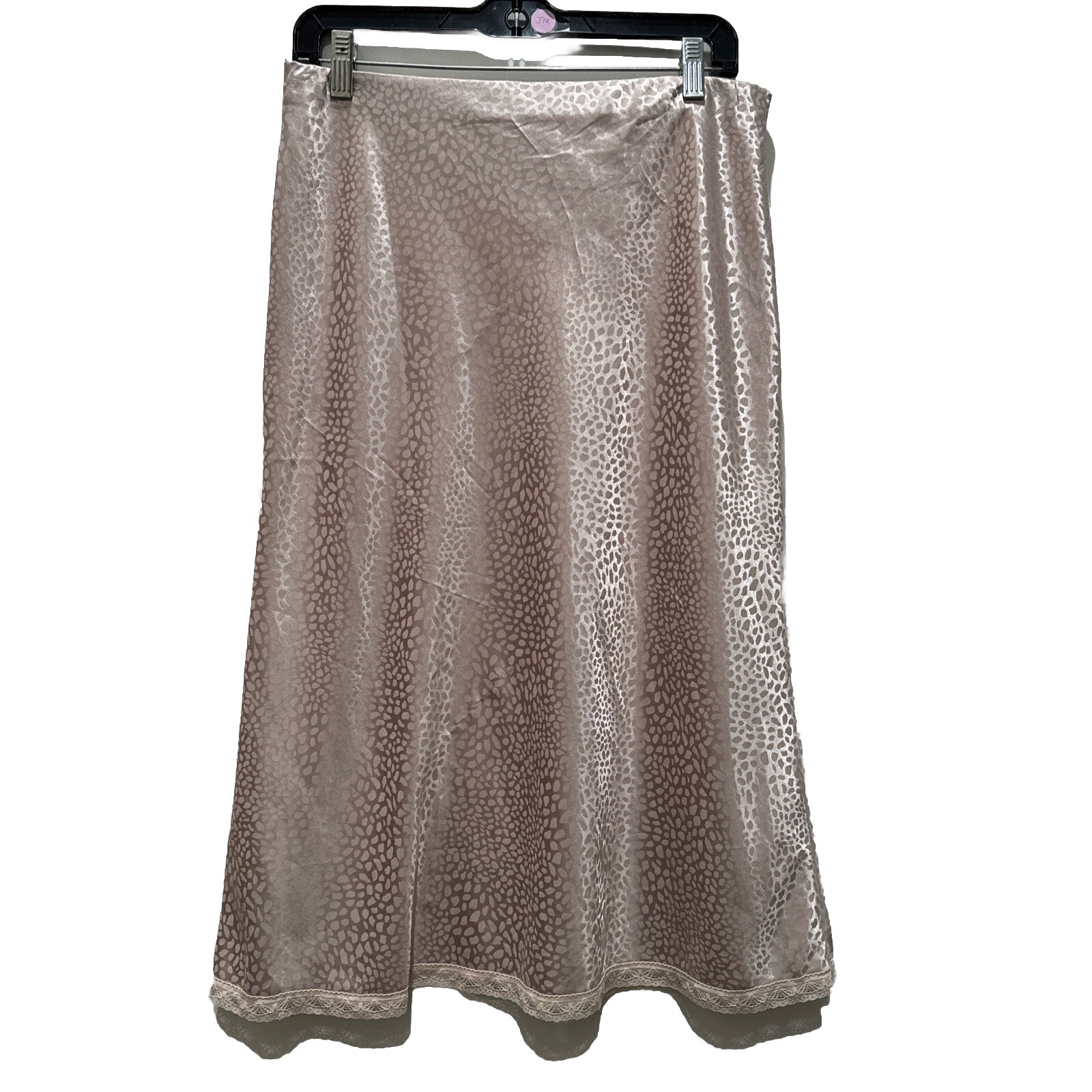 NWT Aakaa Womens Sz Large Pink Lace Slip Skirt Lingerie Sexy Half Slip Stretch