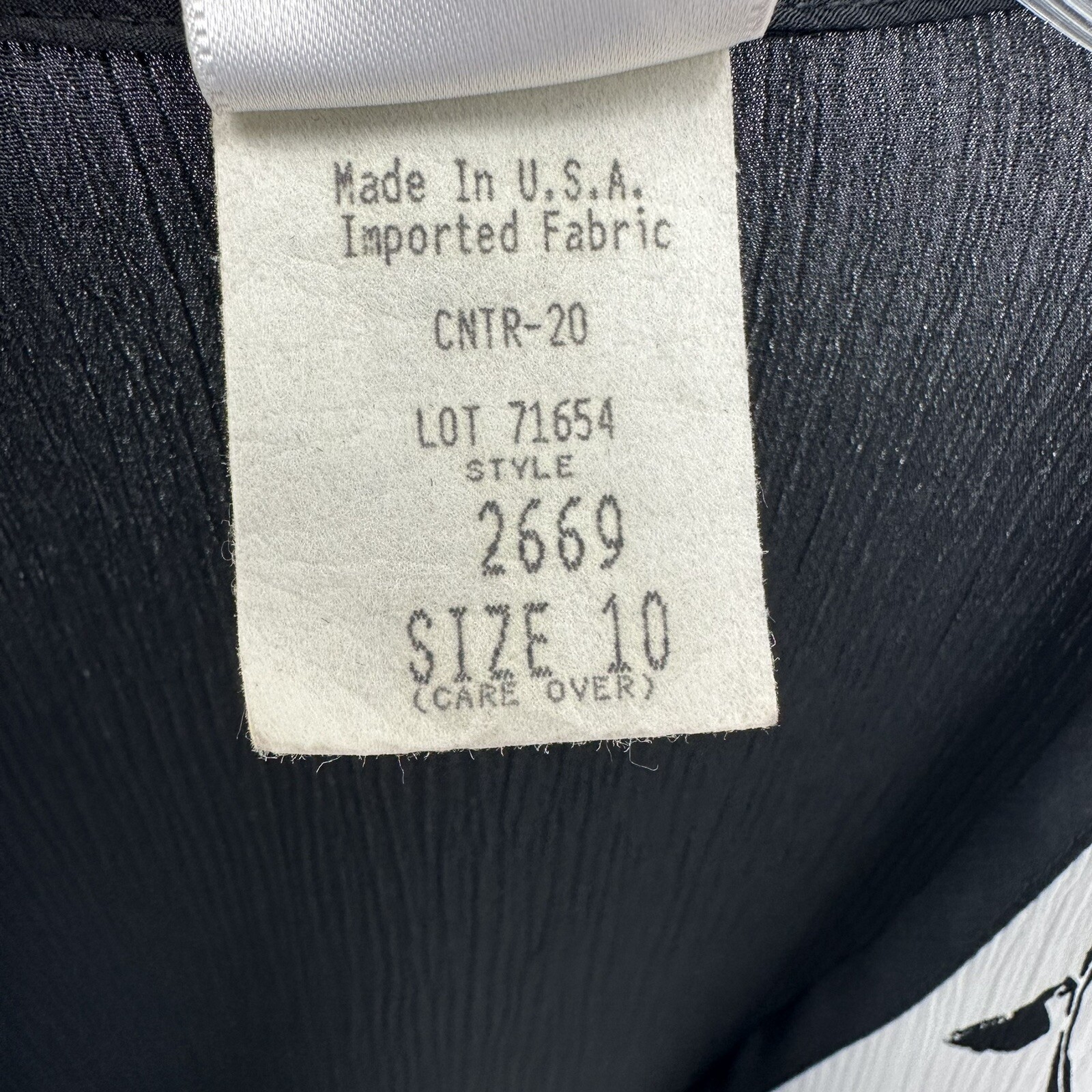Vtg GW Womens Open Front Blazer 10 Made In USA Black White Floral Minimalist