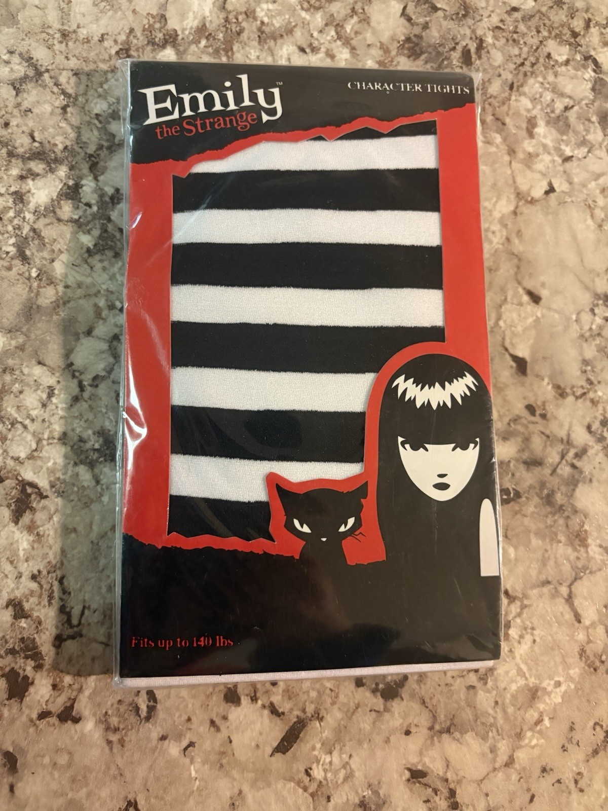 2004 Emily The Strange Black And White Striped Tights Cosmic Debris Rare New