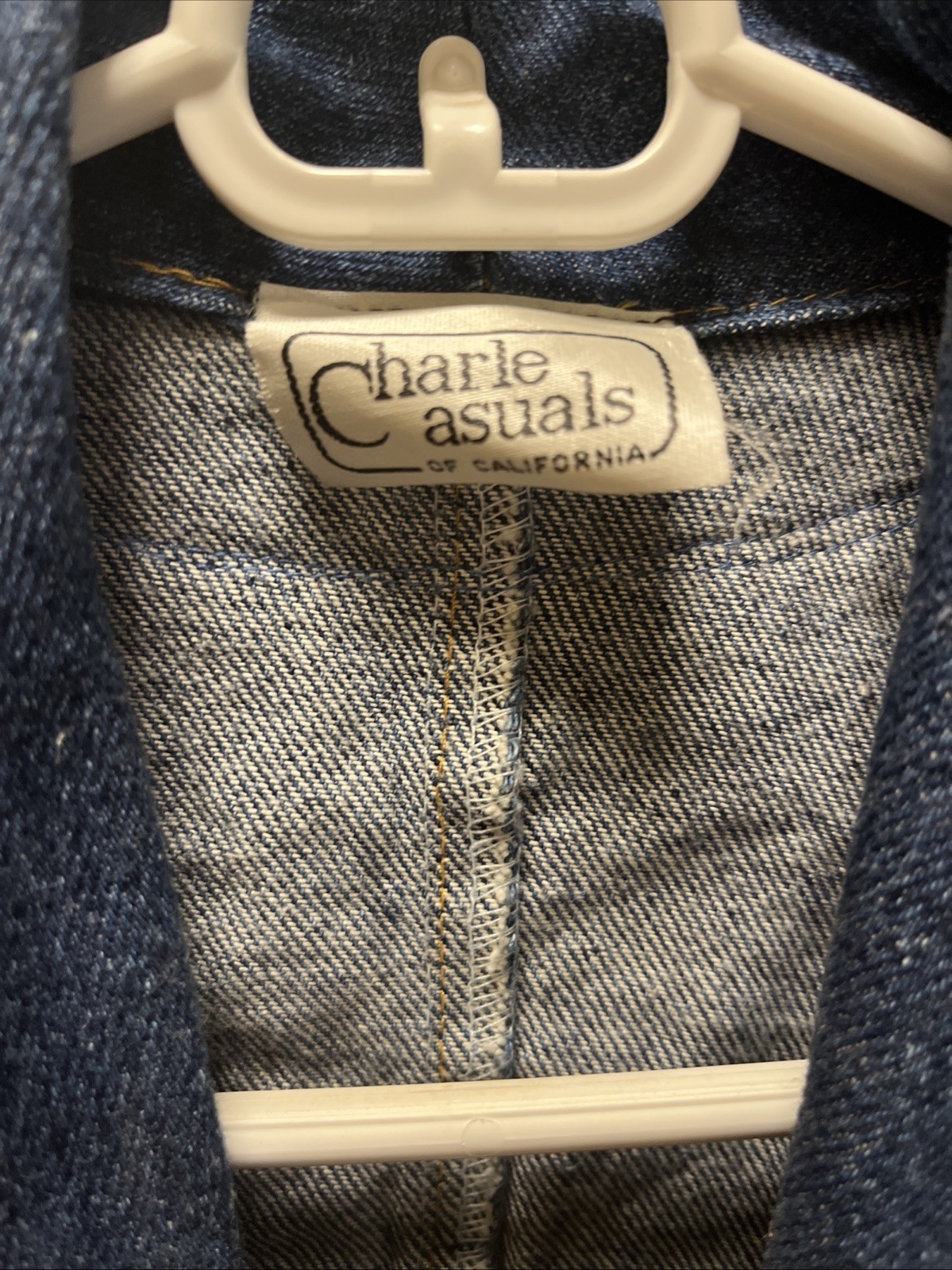 RARE Vintage 80s Charle Casuals Beaded Tapestry Gold Denim DUSTER BOHO See Pix
