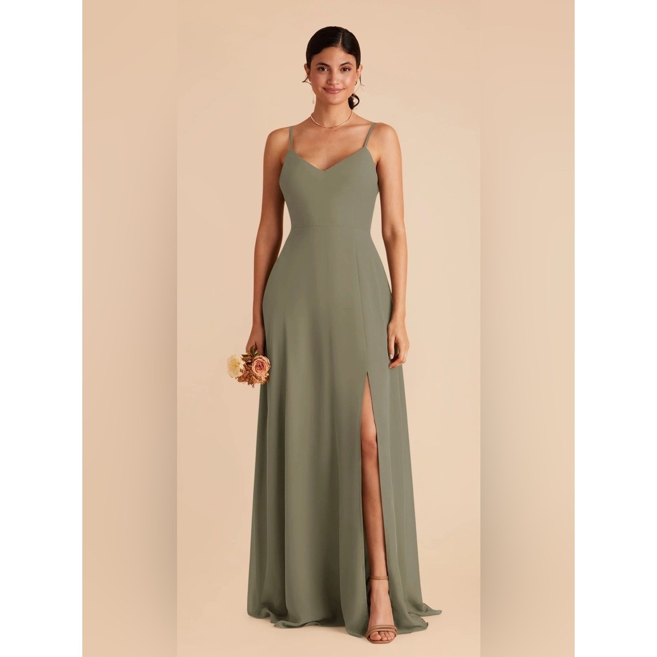 Birdy Grey Sage Convertible Bridesmaid Dress Maxi Floor Length NWT Size L