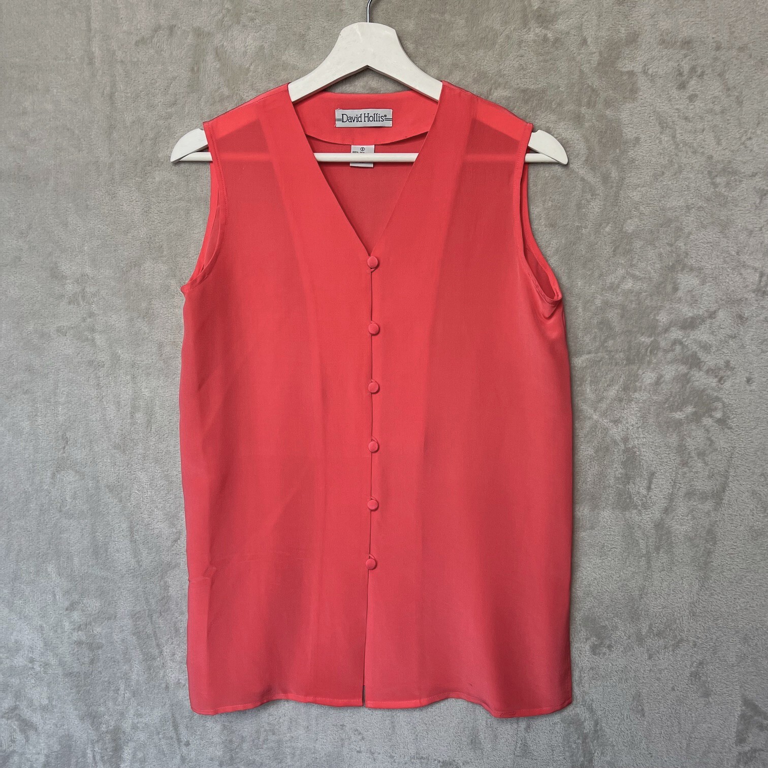 David Hollis Silk Top & Shorts Set 2 Piece Womens Small Coral Pink 90s y2k