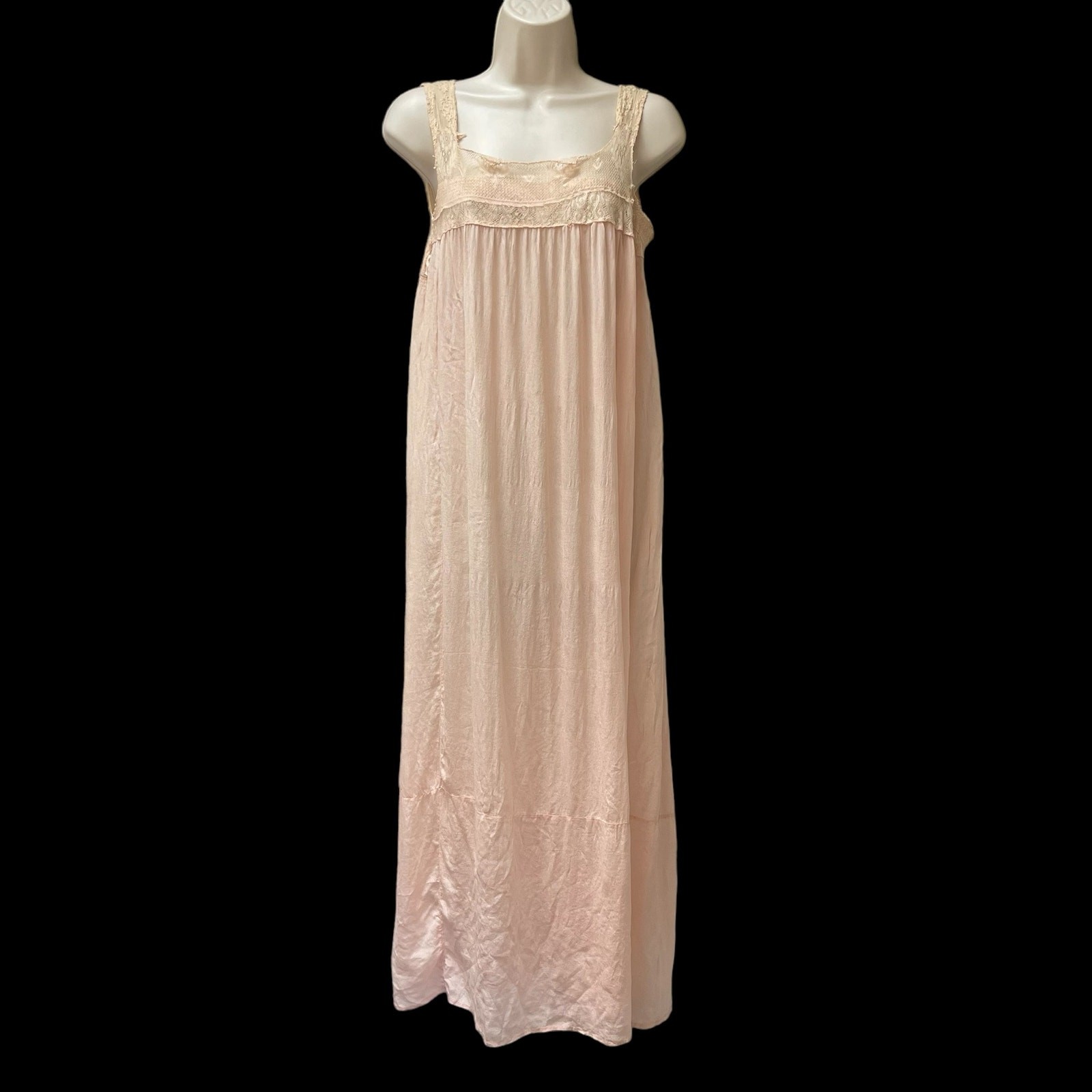 Gossamer Silk & Lace Pink Flapper Slip 1920’s Sheer Art Deco Lingerie Vintage A