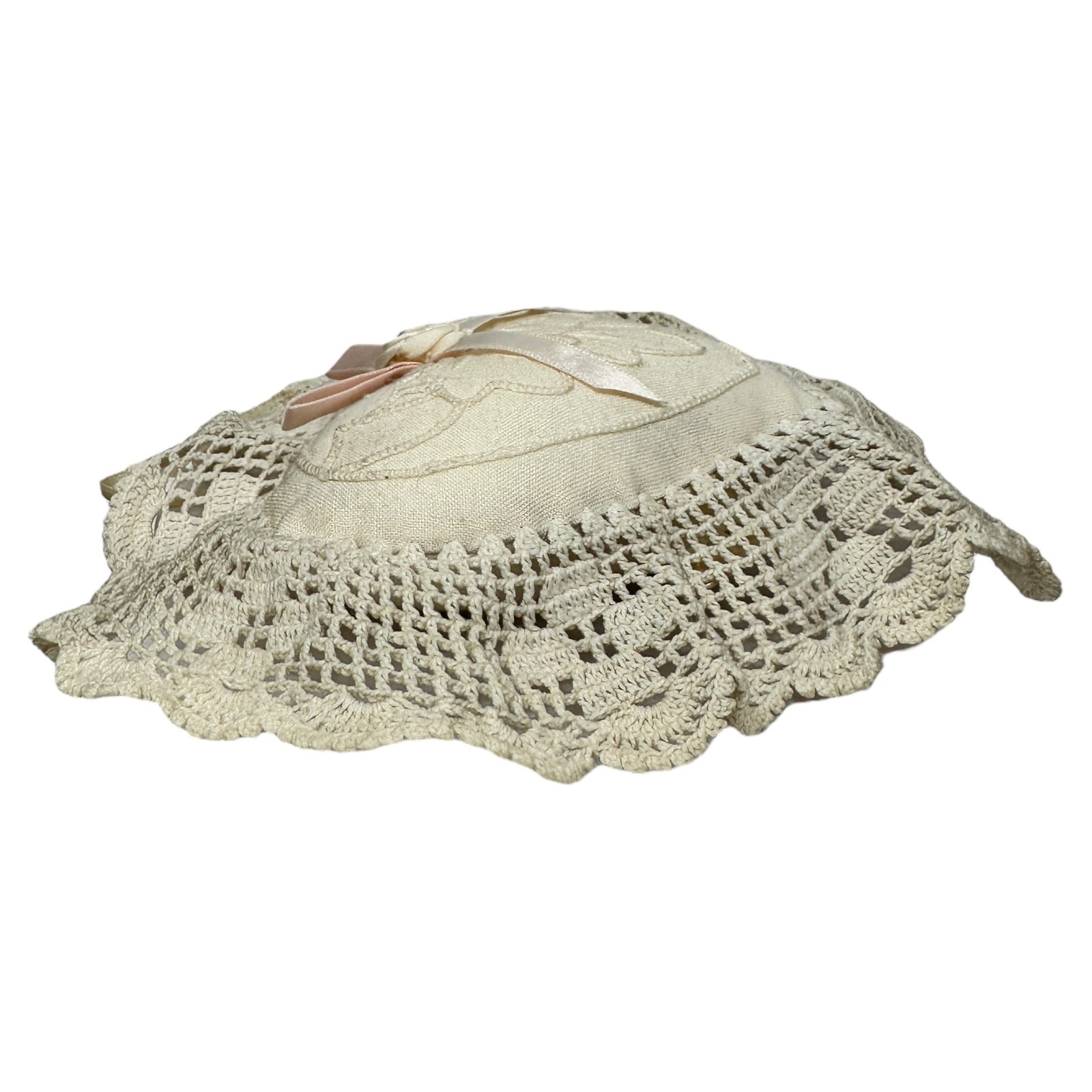 Vintage Victoria’s Secret Crochet Lace Heart Sachet Pillow Ornament 7.5″ RARE