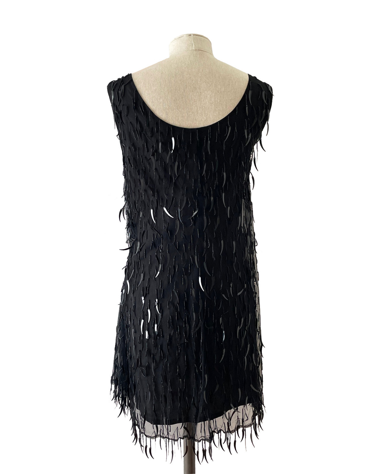 Vintage VIVIENNE TAM East Wind Code Tank Dress Black Beaded Sequined Size 2 (S)