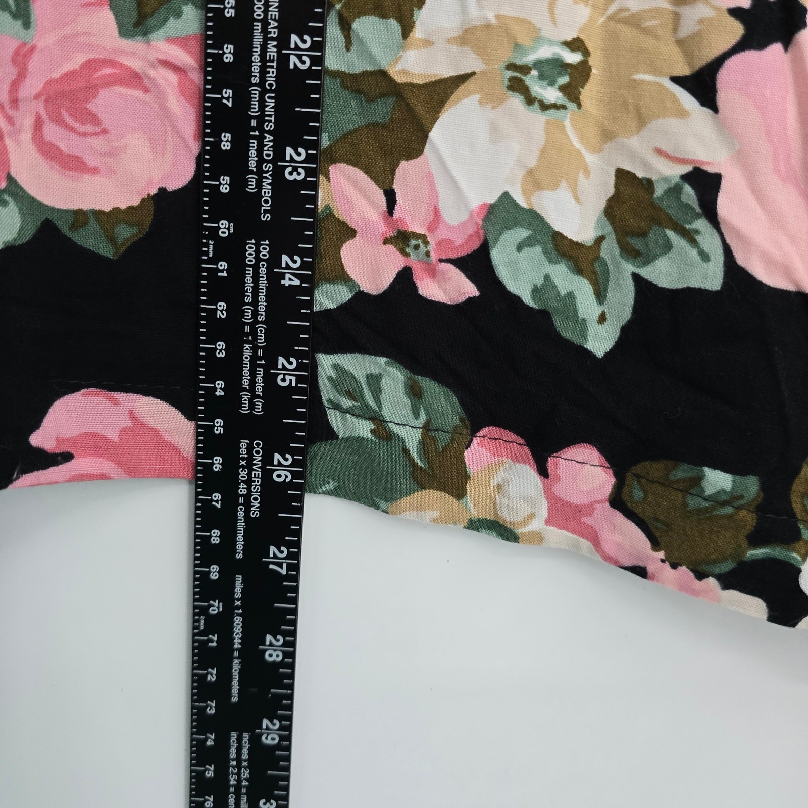 Vintage Damon Dress Floral Blouse Long Sleeve Top Size 16 Made USA Cottage