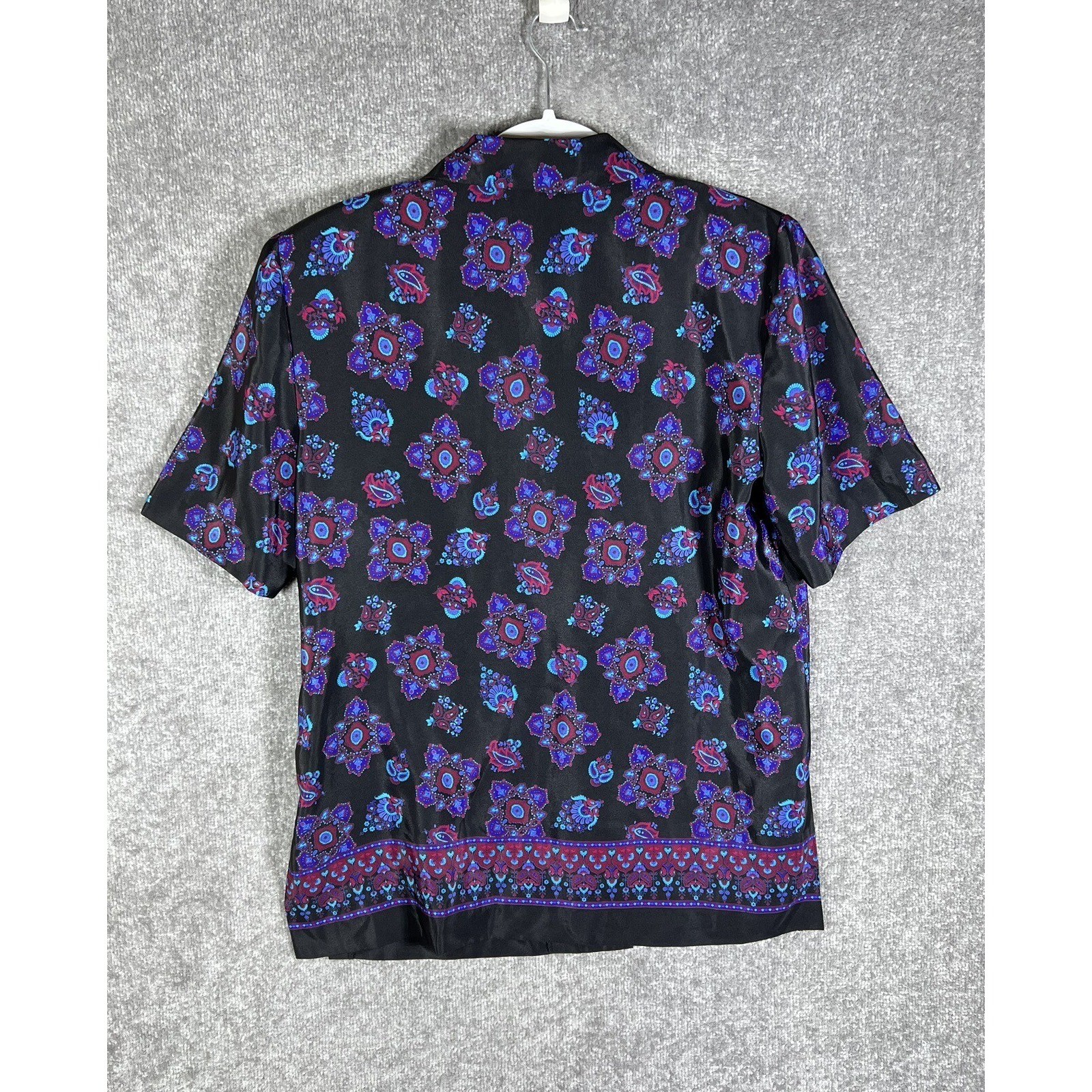 Vintage Leslie Fay Petites Floral Button Up Top Blouse Womens Size 10 Petite 10P
