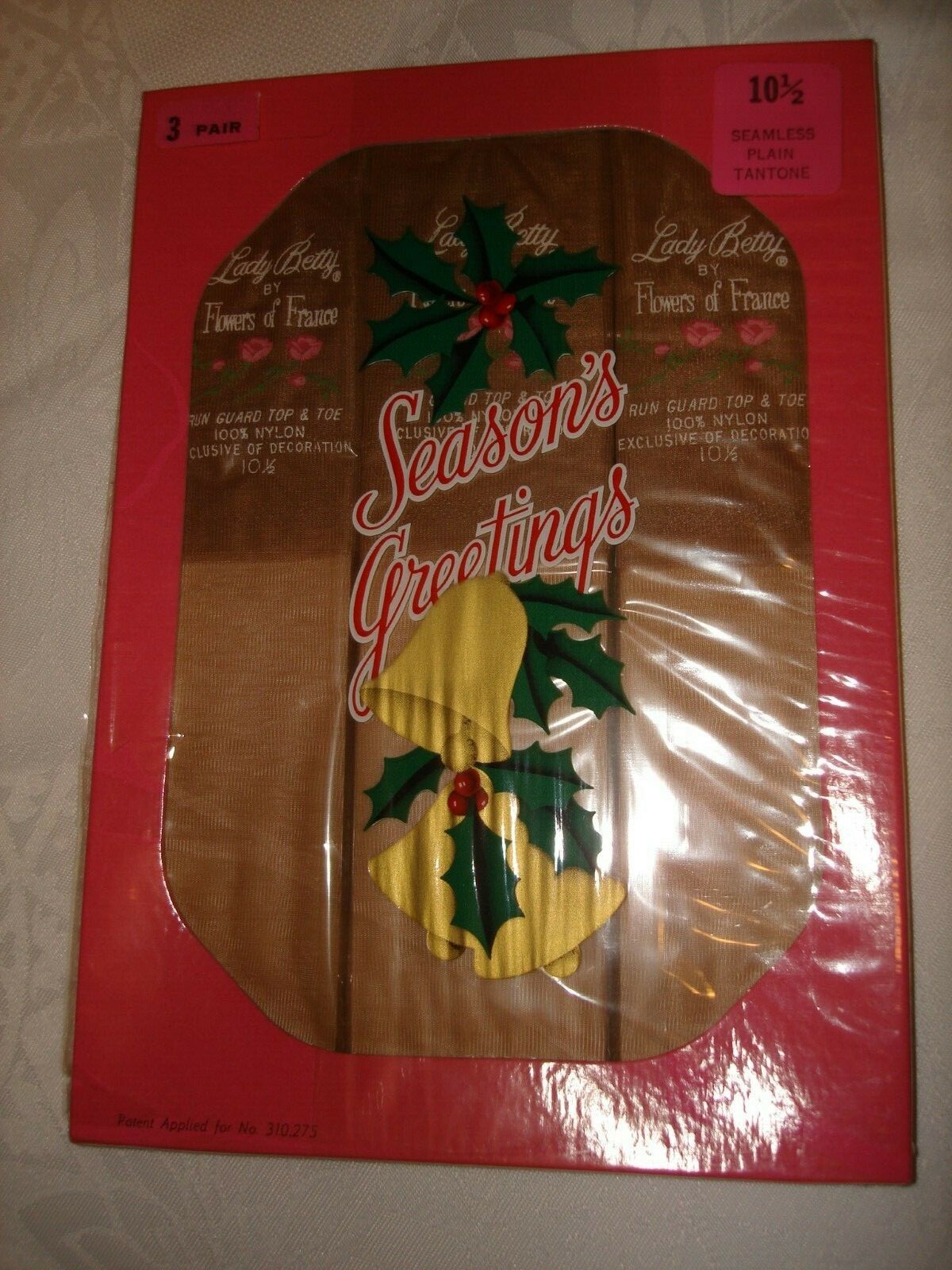Vtg 3 Pair Stockings Lady Betty By Flowers Of France Exclusive Decoration 10.5