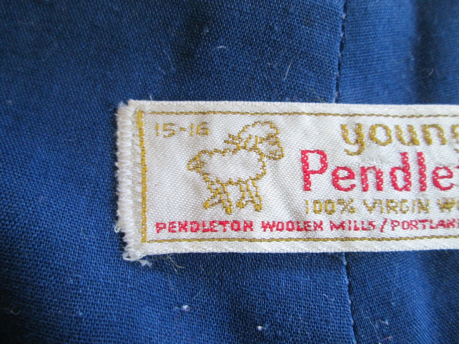 Vintage Young Pendleton Wool Pants 15-16 32×28 High Rise Virgin Wool Teal Blue