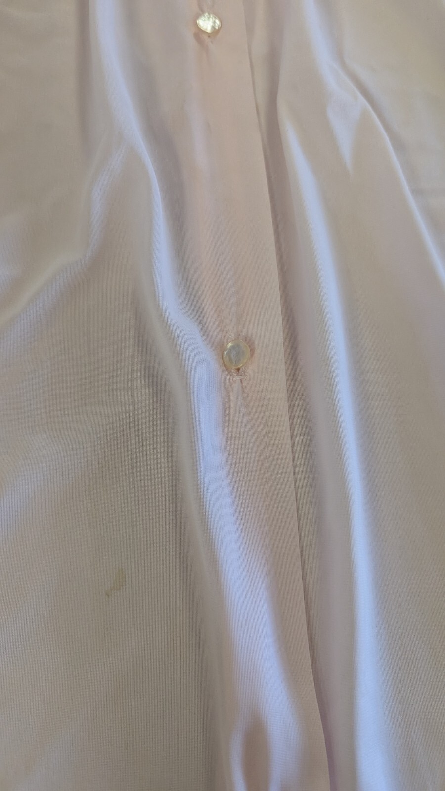 Vintage Deena of California M Peignoir Robe pink nylon Embroidered collar button