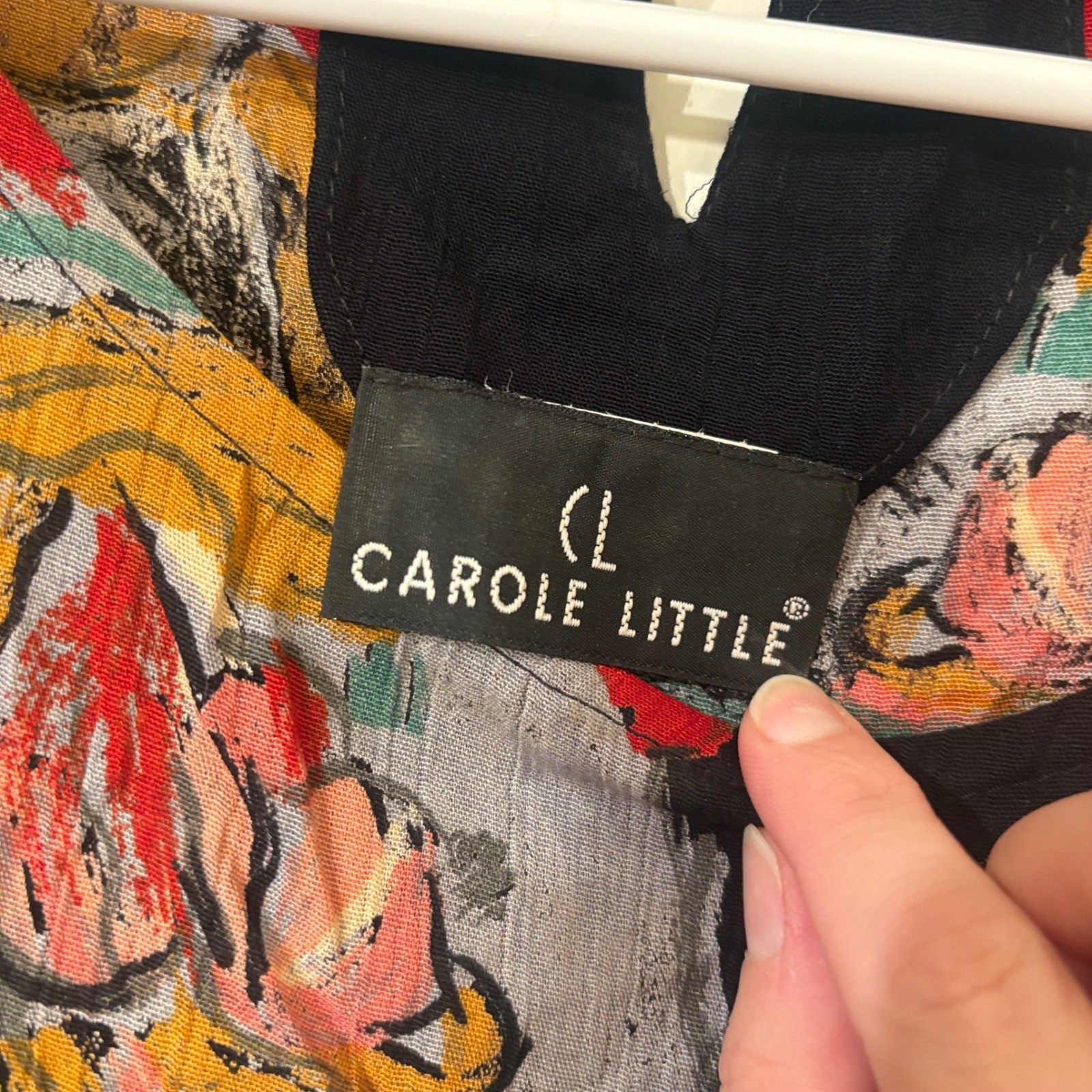 Vintage Carole Little Moulin Rouge Impressionist Blouse Art to Wear Top Sz L