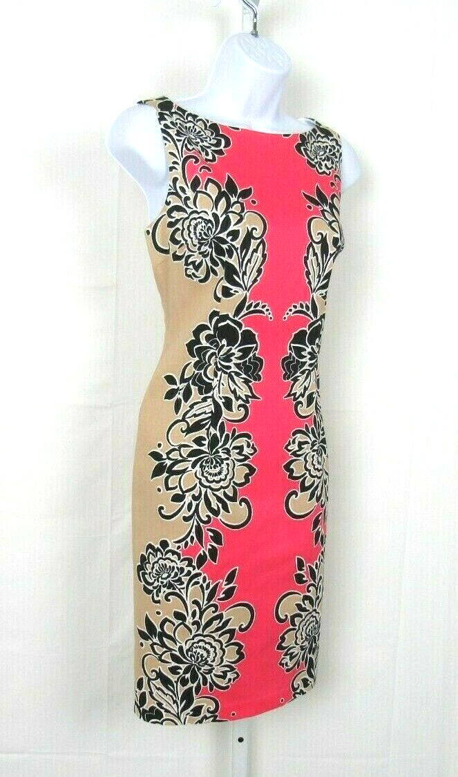 VTG 1990s 2000s LONDON TIMES SIZE 4 COTTON SPANDEX FLORAL DRESS NWOT NEVER WORN