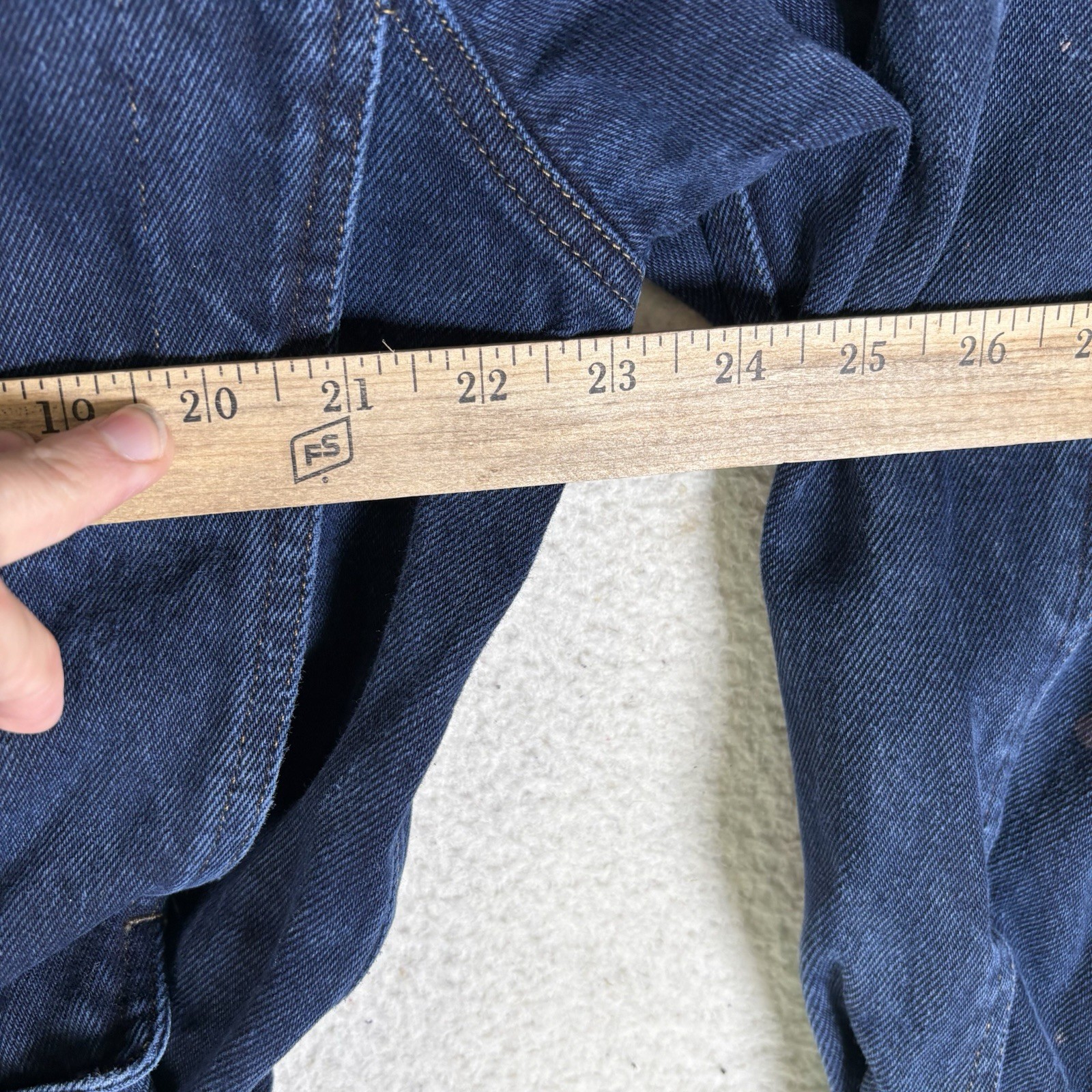 Vintage 90s Marithe Francois Girbaud Cropped Denim Jacket Womens Large Blue