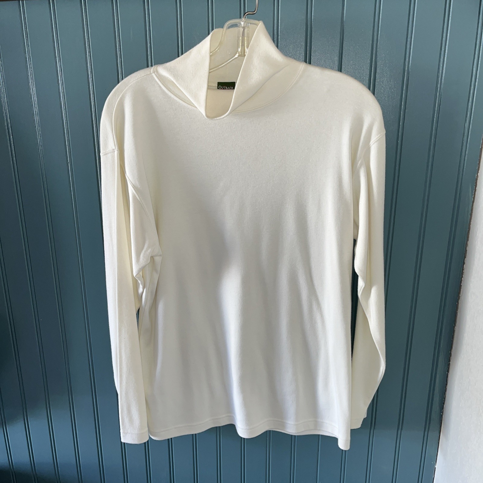 Vtg Outback Red Med Off White Turtle Neck Long Sleeve