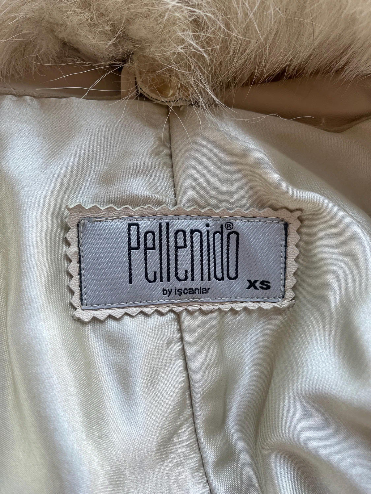 PATCHWORK LEATHER Doe Skin & Cream Lamb Leather Trench Arctic Fox Collar