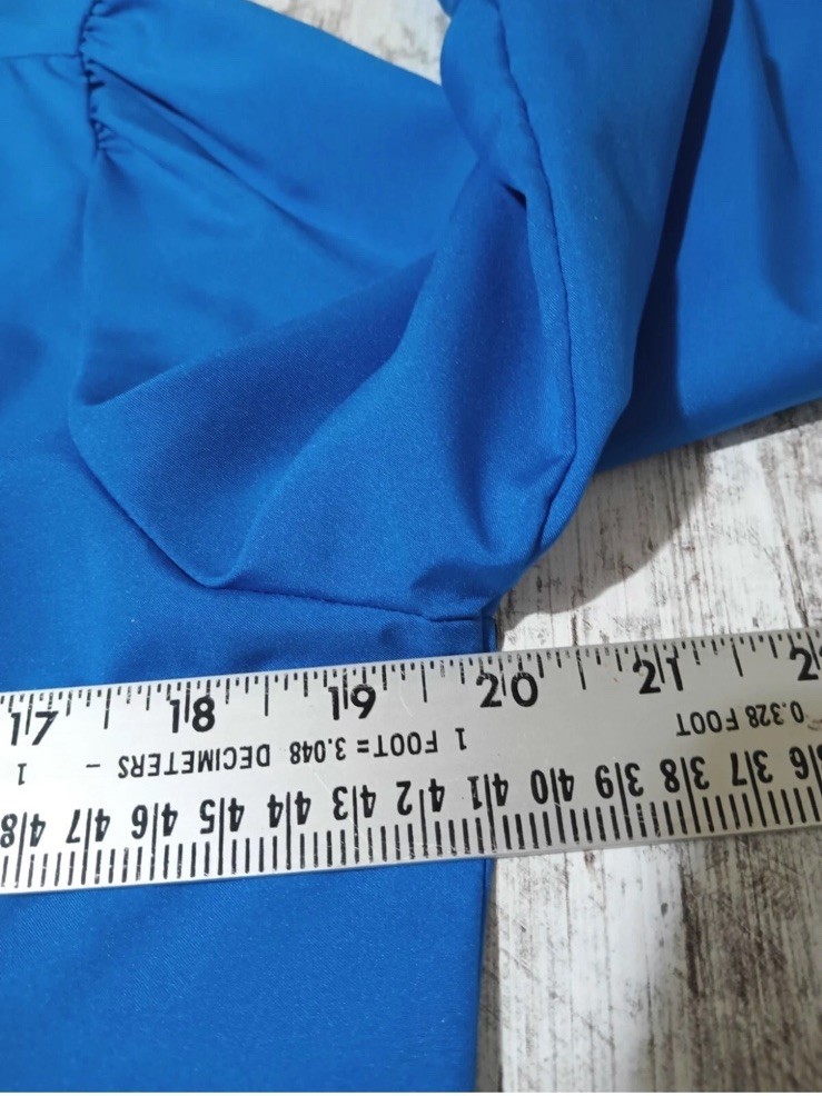 Vintage 80s Blouse Victorian Ruffles Royal Blue Button Up Shirt Luxury Pretty 12