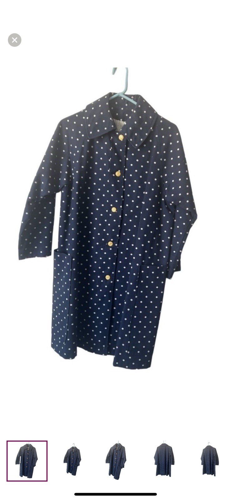 Vintage 60’s Lady Forecaster Portland in the West Blue Polkadot Coat Raincoat