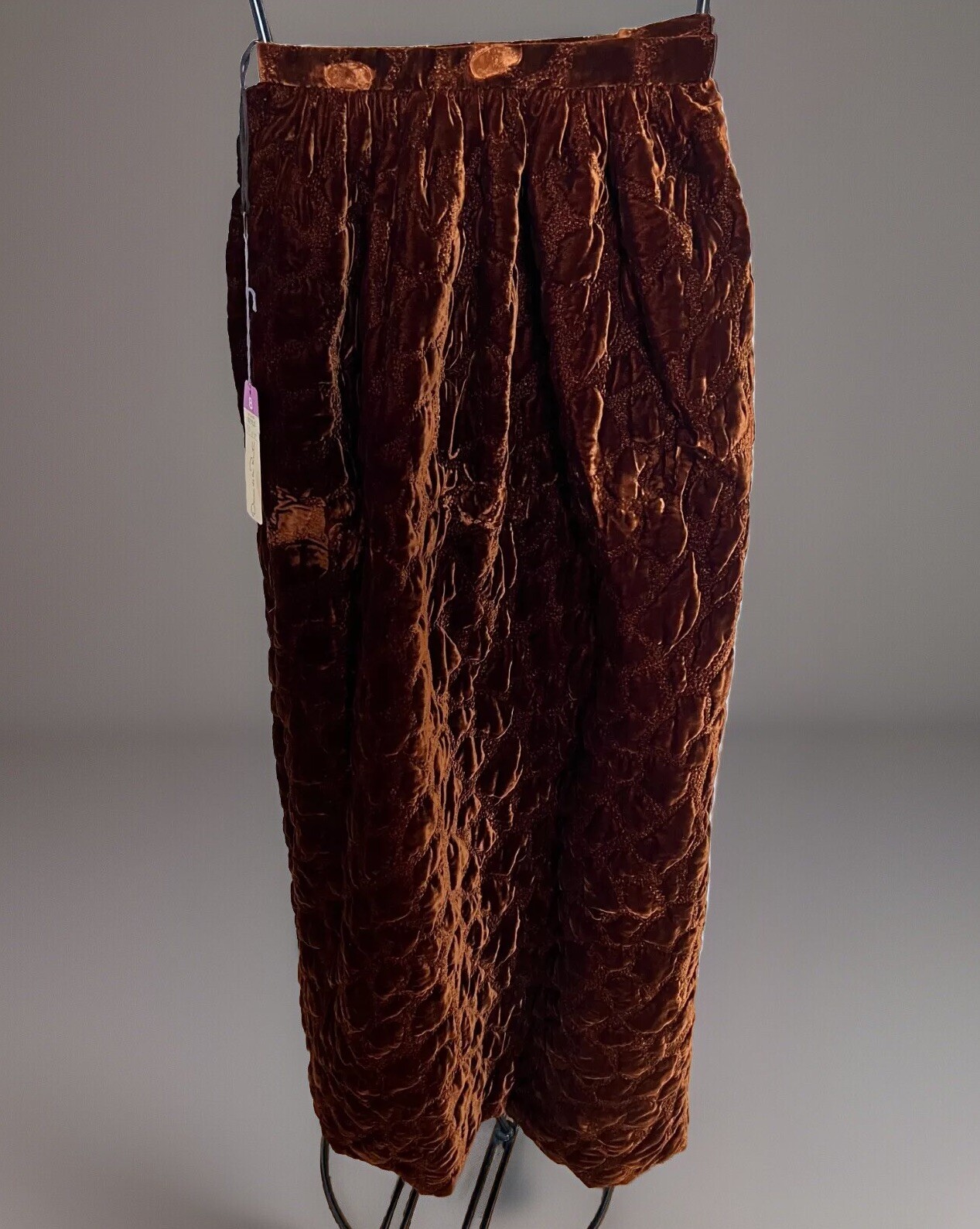Oscar de la Renta Elegant 70s Vintage Maxi Glamour Crushed Velvet Rock Opera