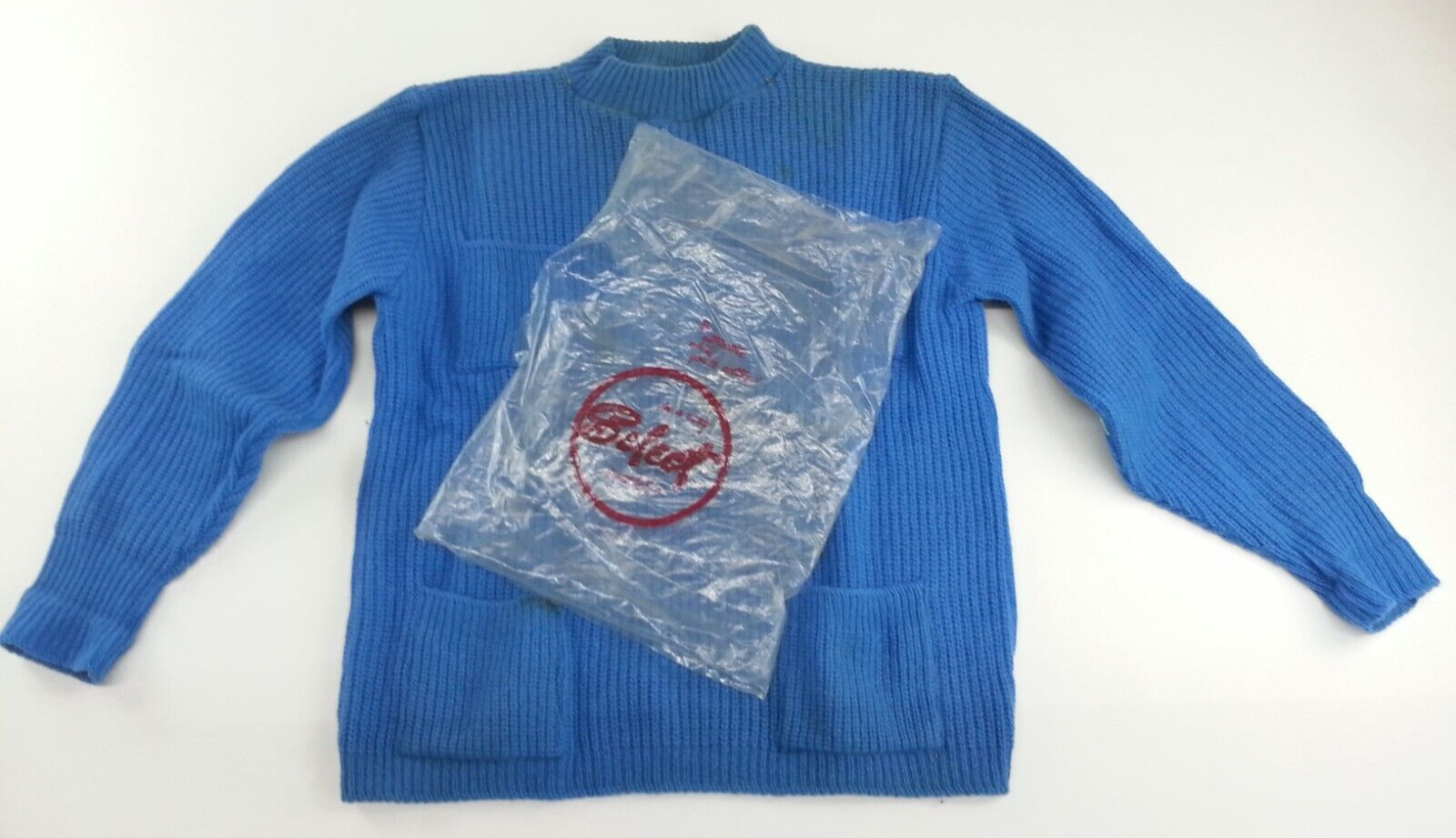 Vtg 1970’s Cunalam 100% Wool Blue Original Bag Select Sportswear Sweater
