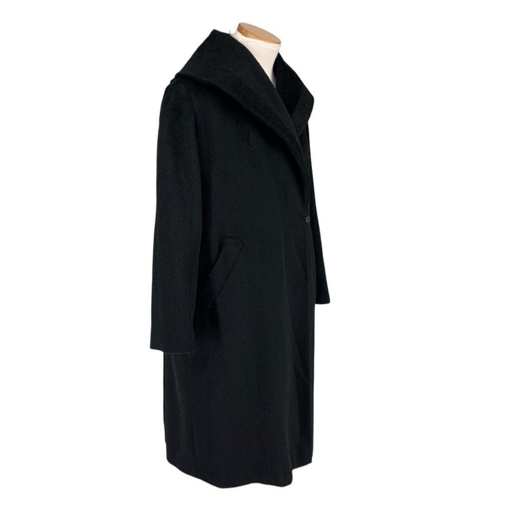 Vintage 40’s Worumbo Woolen Midi Coat Womens XL Wrap Black Back Button Luxury