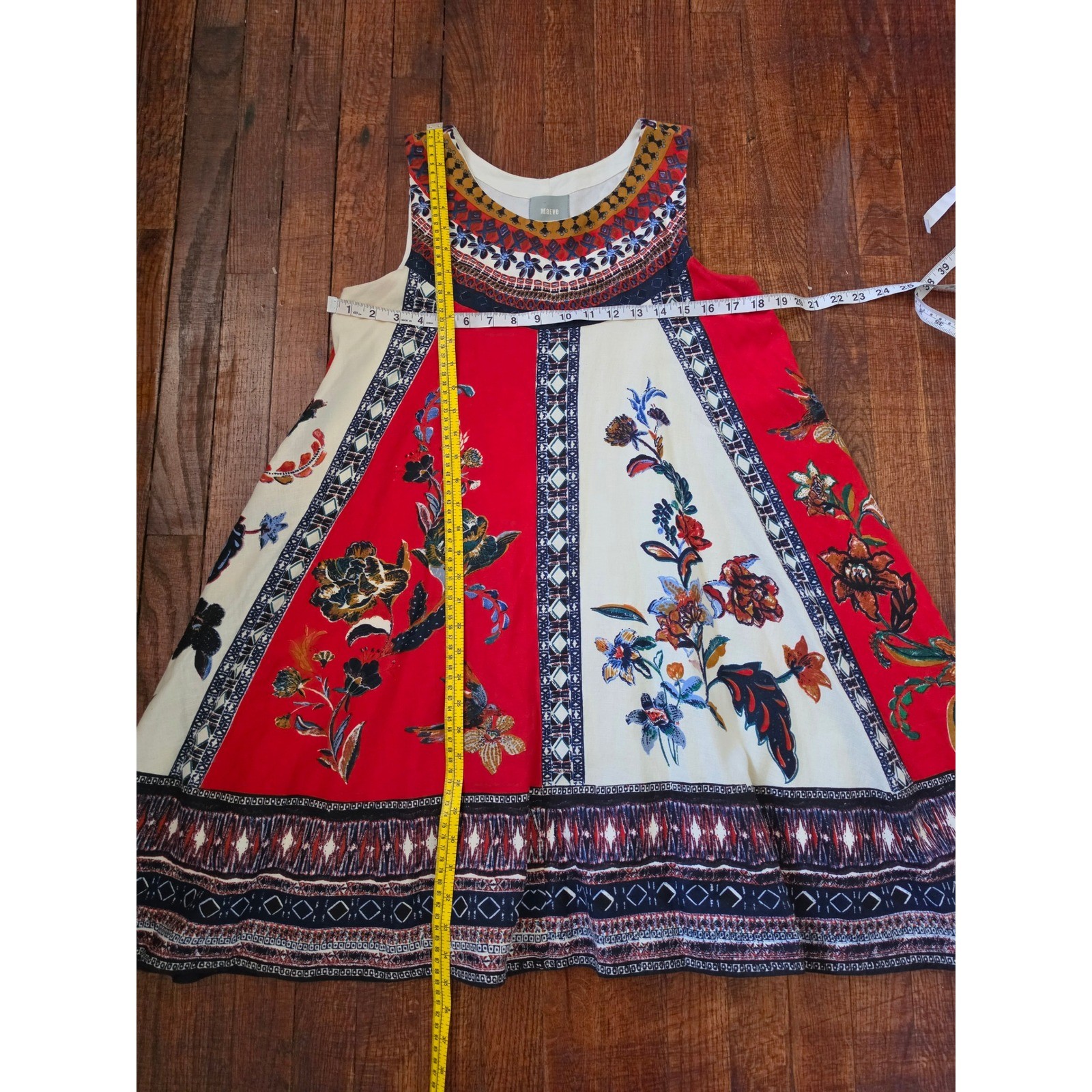 Maeve Anthro Cirque Swing Maximalist Extra Boho Festival Cotton Mini Dress sz S