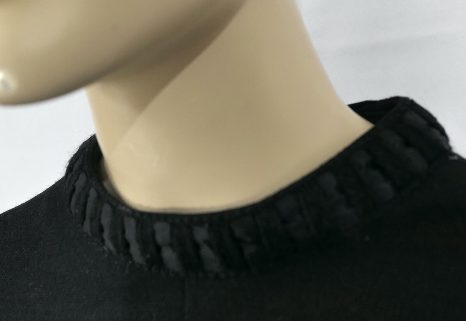 Vintage 60s 70s Mod Bleeker Street Black Knit Sheath Dress M