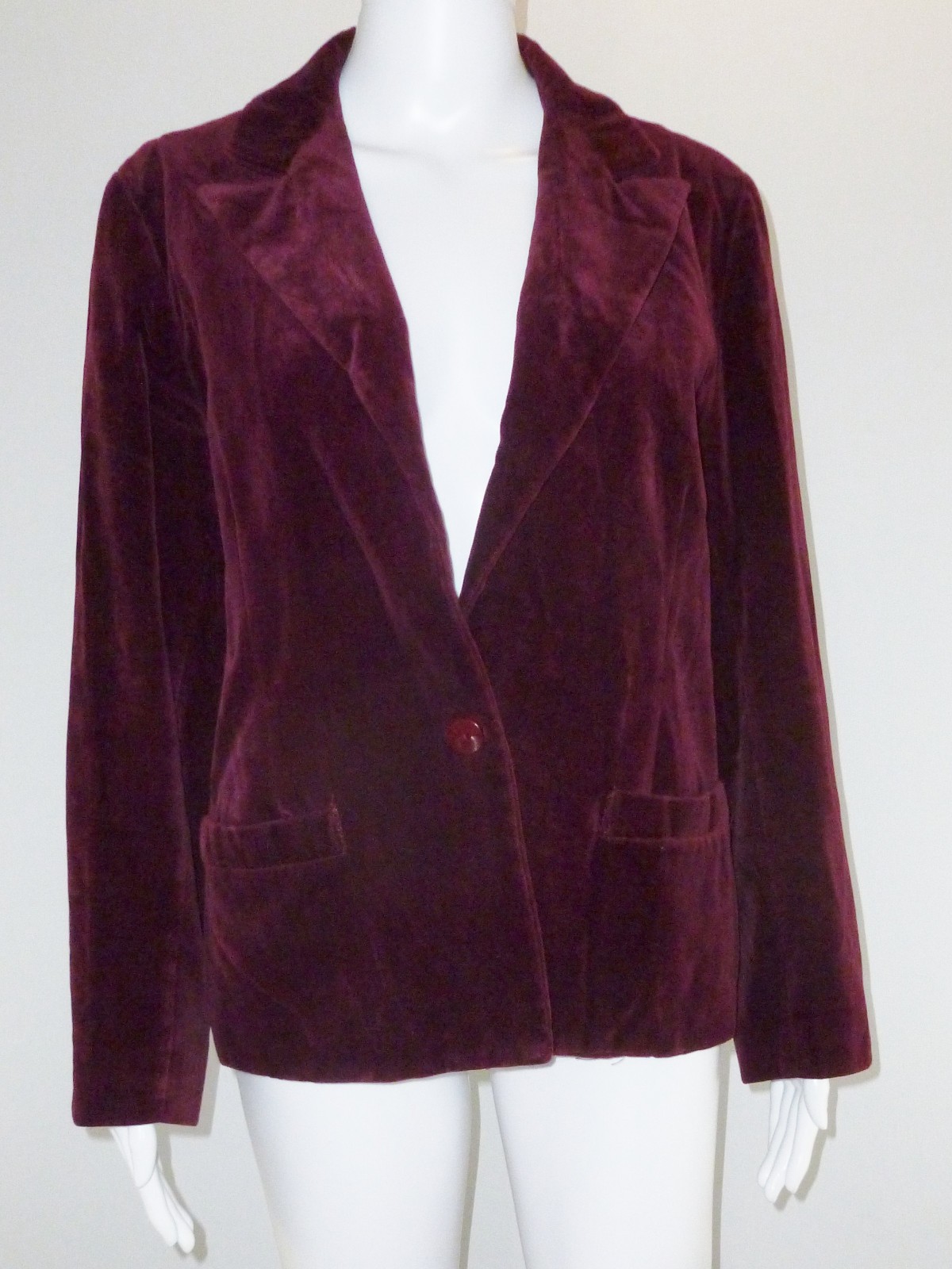 Vintage Polly Peck Zelker Blazer Jacket Dark Red 1960s SZ M Mod Womens