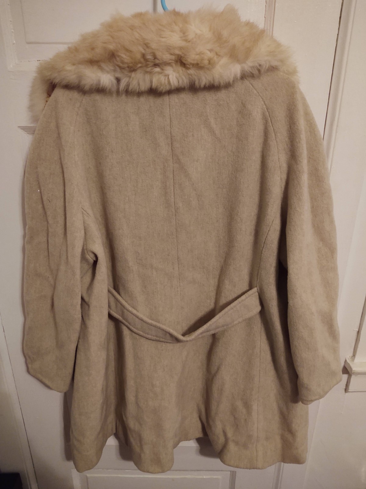 Vintage Fashionbilt 100% Wool And fur collar coat Union Made Sz XL