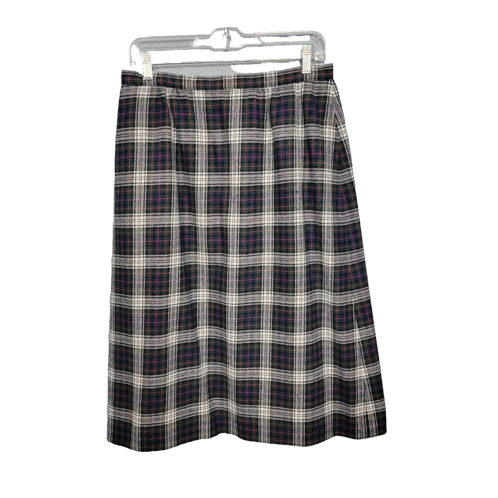 Vintage Pendleton Tartan Plaid Wool Skirt USA sz 16 (med/lg) Vtg Lined A-Line