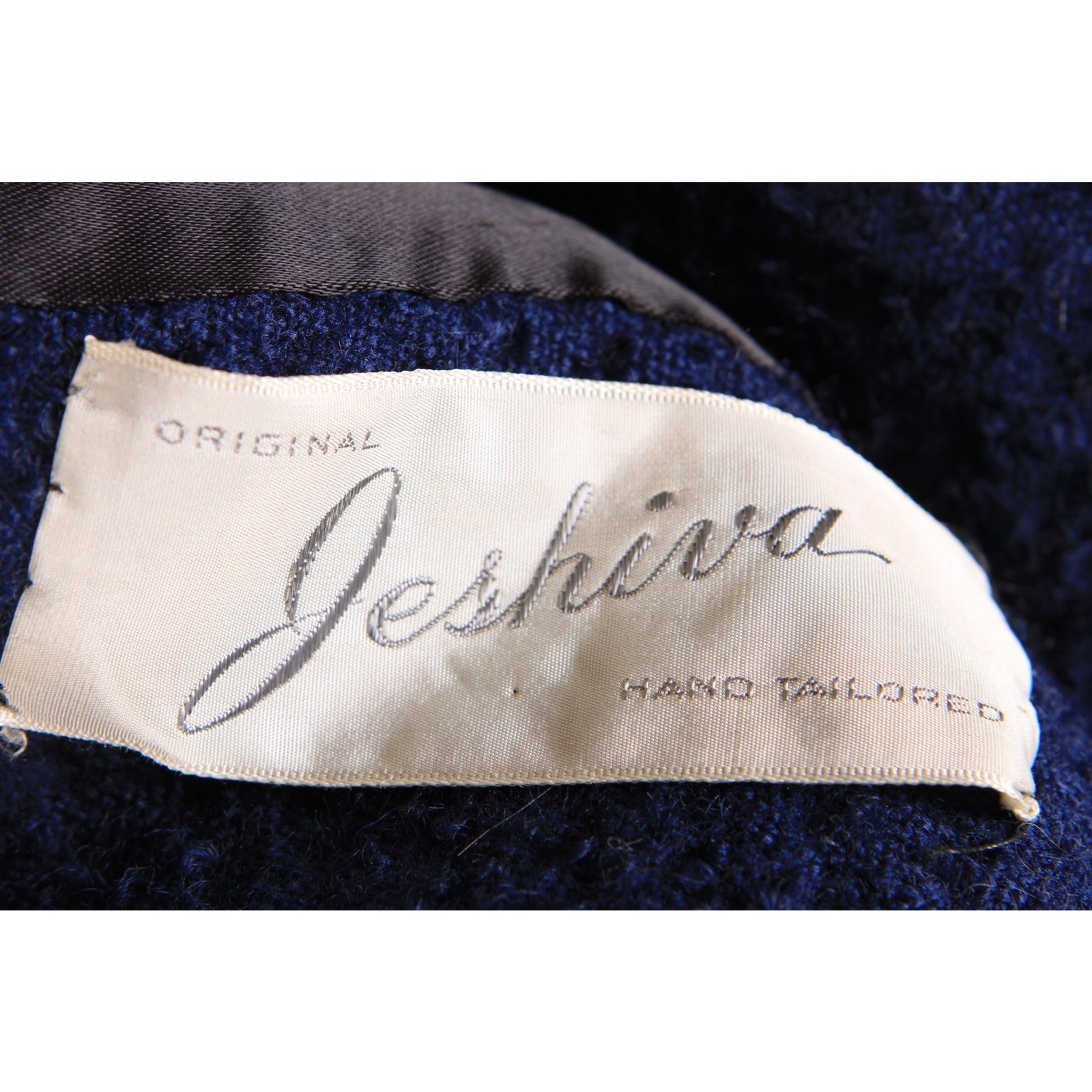 1950s Blue Long Sleeve Cream Sheared Chinchilla Fur Cuff Collar Coat by Adler’s