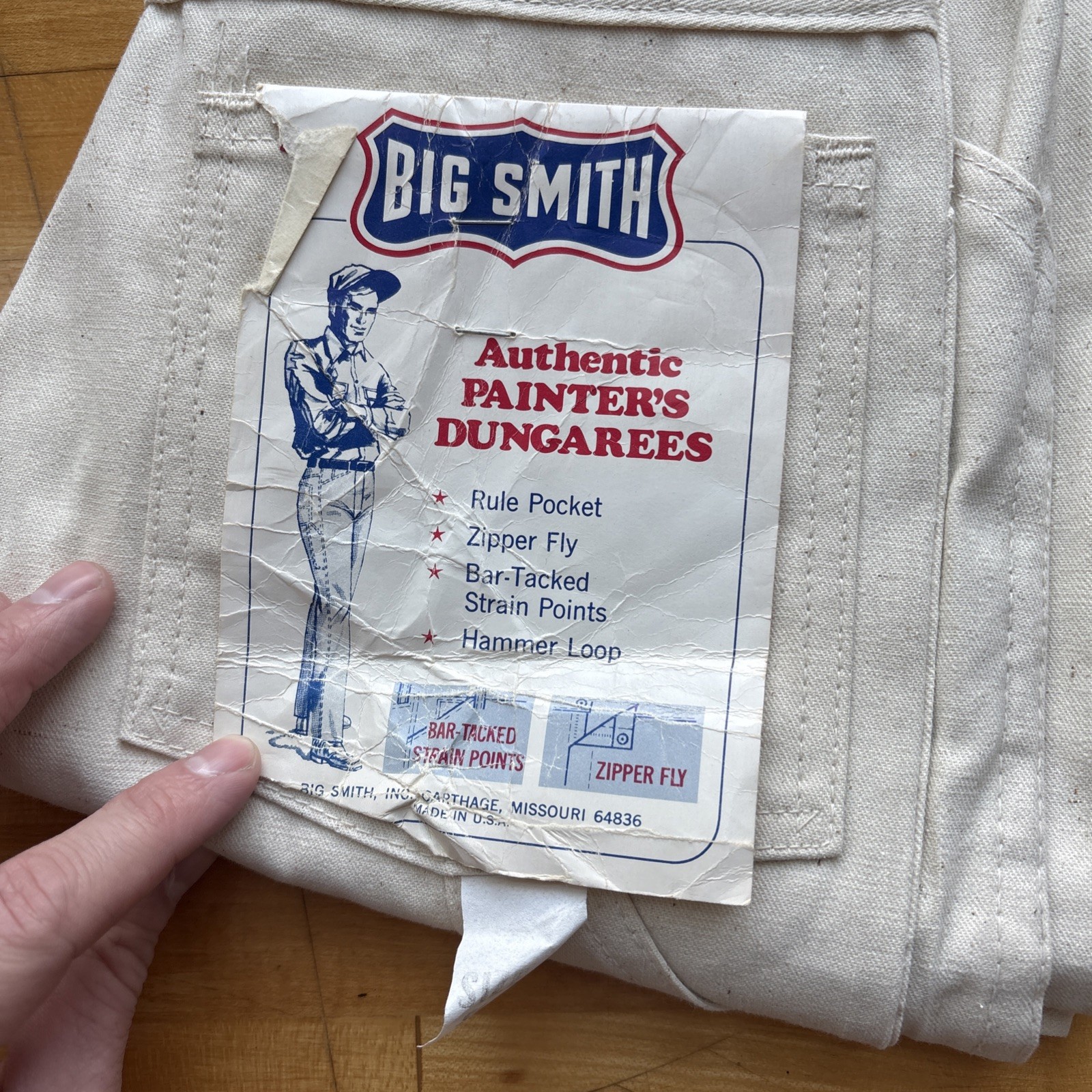 Deadstock Vintage 70s Big Smith Painters Pants Jeans Sz 10 23×25.5 USA