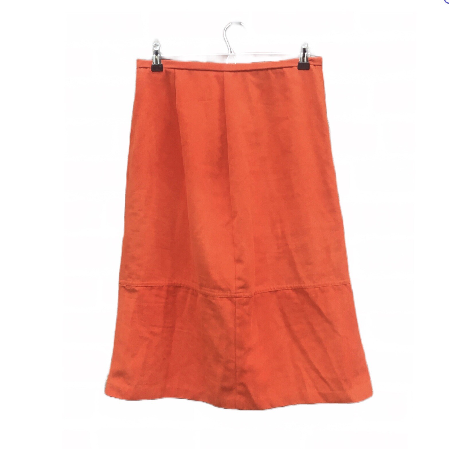 Vintage Clio Skirt Orange Ultrasuede Faux Suede Marked Size 10 See Measurements