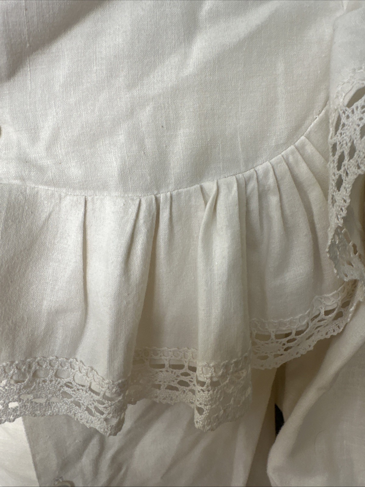 Rare 60s Laura Ashley Wales Cotton Victorian Ruffled LegOMutton Blouse VTG 10 S