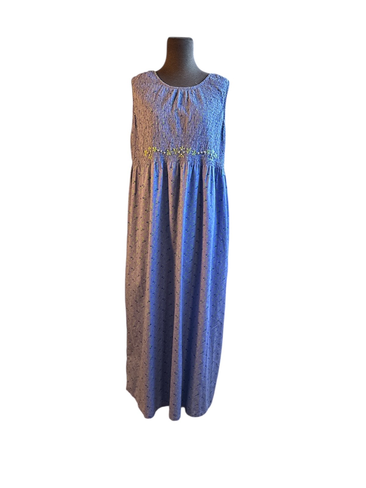 VTG 90s Y2K Pudding Shop Garden Cottage Core Prarie Jumper Maxi Dress 4 Pockets
